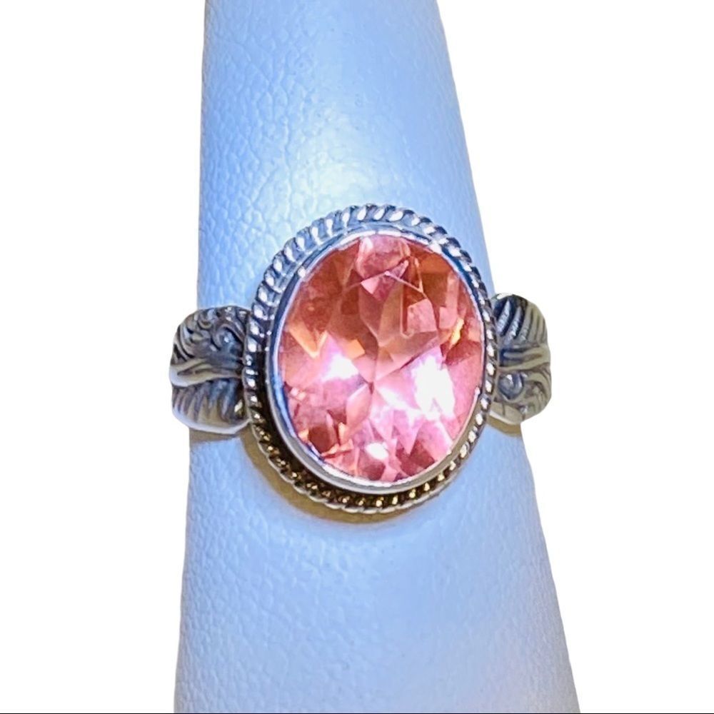 Pink Morganite Sterling Silver Ring 8 NWT